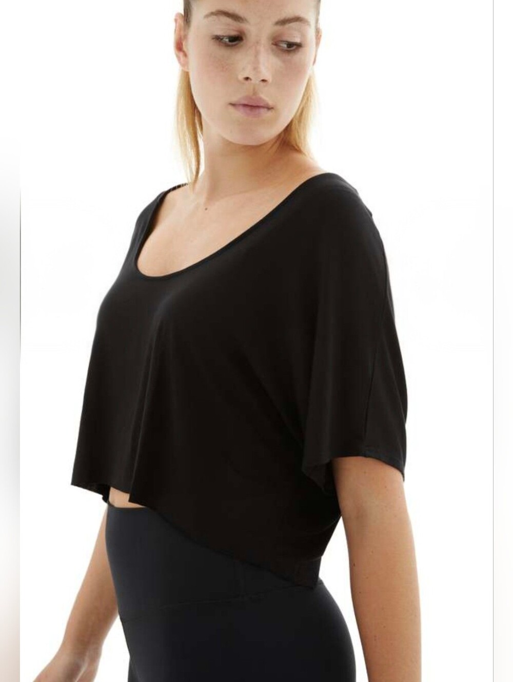 Joah Brown Relaxed Off-Shoulder Crop In Onyx Black | RARE | S/M - Picture 7 of 12